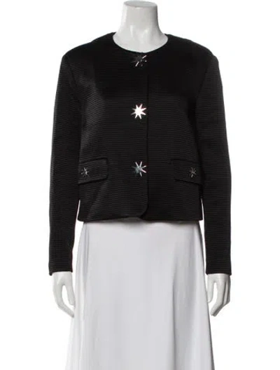 Pre-owned Love Moschino Striped Evening Jacket In Black