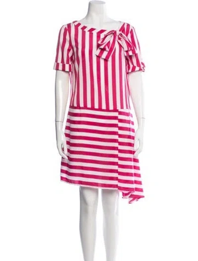Pre-owned Love Moschino Striped Mini Dress In Pink