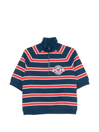 Love Moschino Striped-pattern Polo Top In Multi
