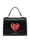 Love Moschino Structured Black Shoulder Bag In Black
