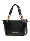 Love Moschino Structured Handbag With Gold-tone Accents In Black