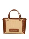 Love Moschino Stud-embellished Tote Bag In Brown