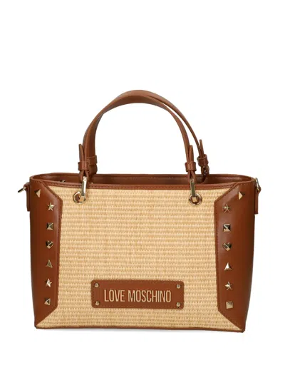 Love Moschino Stud-embellished Tote Bag In Brown