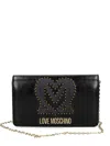 Love Moschino Studded Chain Cross Body Bag In Black