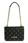 LOVE MOSCHINO STUDDED QUILTED SHOULDER BAG