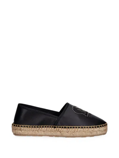 Love Moschino Stud-embellished Espadrilles In Black
