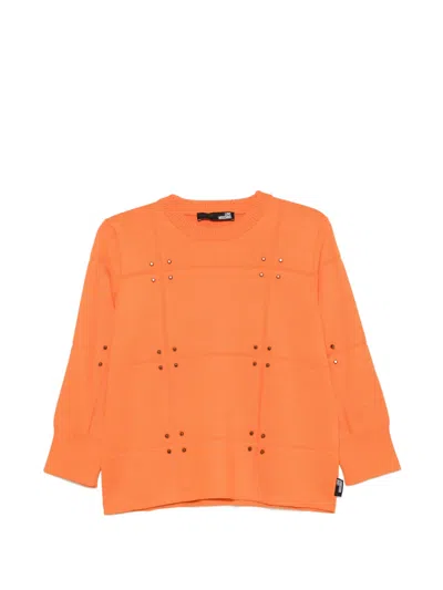 Love Moschino Stud-embellishment Sweater In Orange