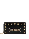 Love Moschino Studs Long Wallet In Black