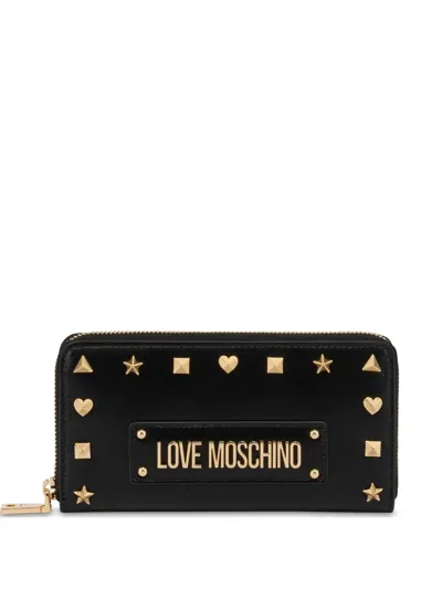 Love Moschino Studs Long Wallet In Black