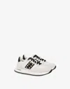 Love Moschino Suede And Calfskin Sneakers Dune In Multi