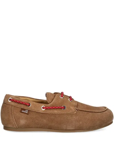Love Moschino Suede Loafers In Brown