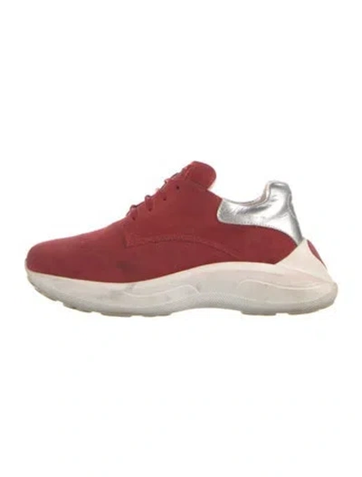 Pre-owned Love Moschino Suede Sneakers In Red