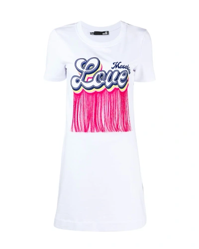 Love Moschino T-shirt Dress With "love" Embroidery In White