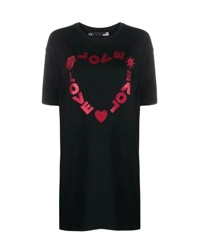 Love Moschino T-shirt Dress With "love" Print In Black