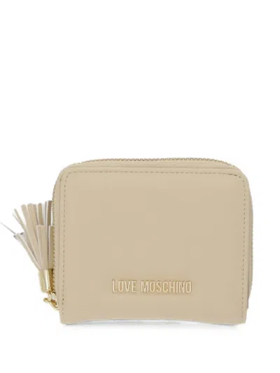 Love Moschino Tassel Zip Wallet In Nude