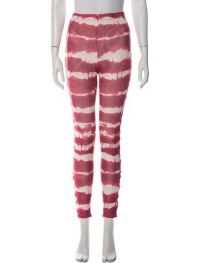 Pre-owned Love Moschino Tie-dye Print Skinny Leg Pants W/ Tags In Pink