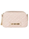 LOVE MOSCHINO TOP ZIP QUILTED CHAIN SHOULDER BAG
