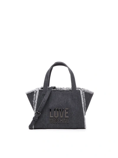 Love Moschino Tote Bag With Fringes In Black