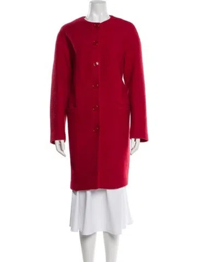 Pre-owned Love Moschino Virgin Wool Coat In Red
