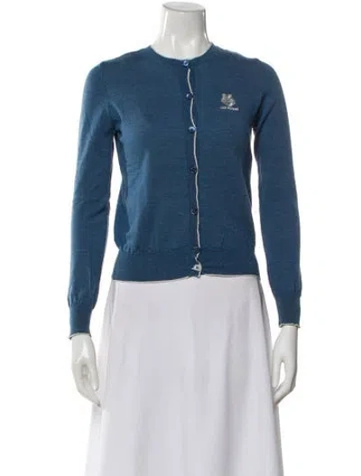 Pre-owned Love Moschino Virgin Wool Crew Neck Sweater In Blue