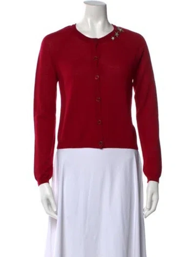 Pre-owned Love Moschino Virgin Wool Crew Neck Sweater In Red