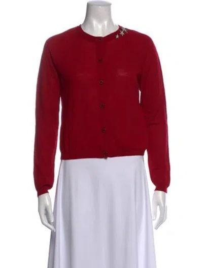 Pre-owned Love Moschino Virgin Wool Crew Neck Sweater W/ Tags In Red