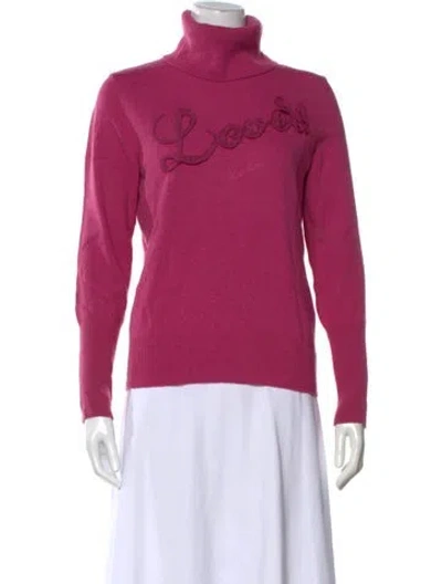 Pre-owned Love Moschino Virgin Wool Graphic Print Sweater In Pink