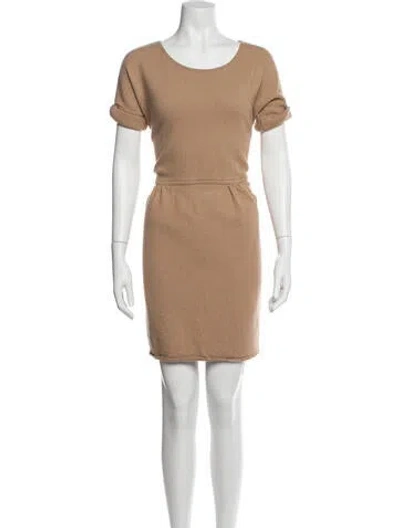 Pre-owned Love Moschino Virgin Wool Mini Dress In Neutral