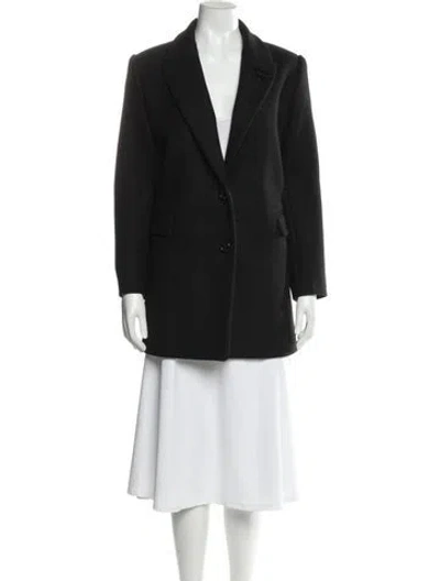 Pre-owned Love Moschino Virgin Wool Peacoat In Black