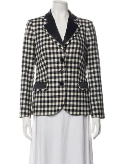 Pre-owned Love Moschino Virgin Wool Plaid Print Blazer In Multicolor