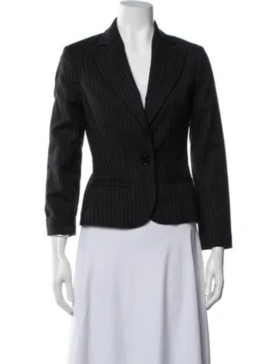 Pre-owned Love Moschino Virgin Wool Striped Blazer In Black