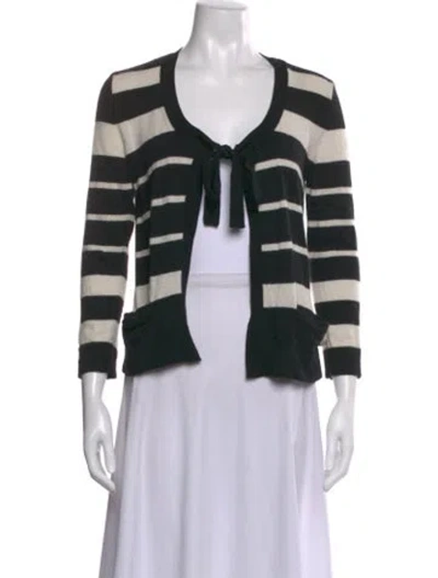 Pre-owned Love Moschino Virgin Wool Striped Sweater In Black