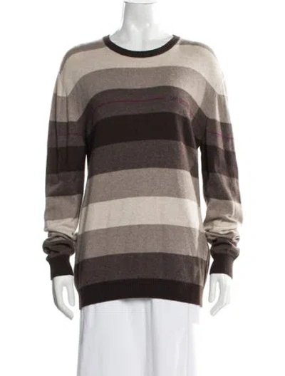 Pre-owned Love Moschino Virgin Wool Striped Sweater In Brown