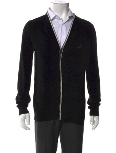 Pre-owned Love Moschino V-neck Long Sleeve Cardigan In Black