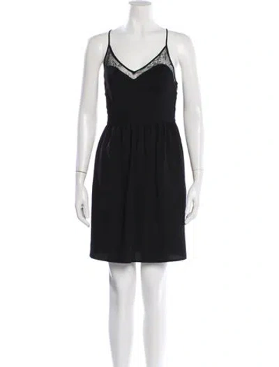 Pre-owned Love Moschino V-neck Mini Dress In Black