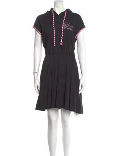 Pre-owned Love Moschino V-neck Mini Dress In Gray