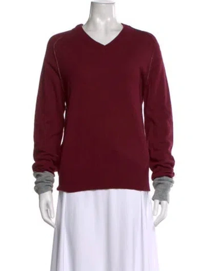 Pre-owned Love Moschino V-neck Sweater In Burgundy