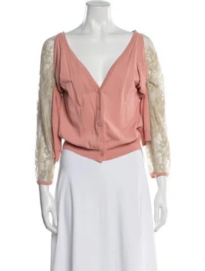 Pre-owned Love Moschino V-neck Sweater In Pink