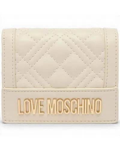 Love Moschino Wallet Quilted Woman Ivory In Synthetic In White