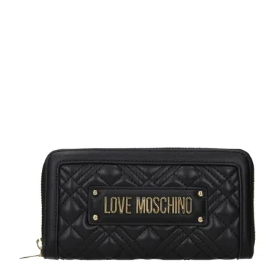 Love Moschino Wallet Women Polyurethane Black In 黑色