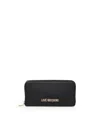 Love Moschino Logo Zip-around Wallet In Black