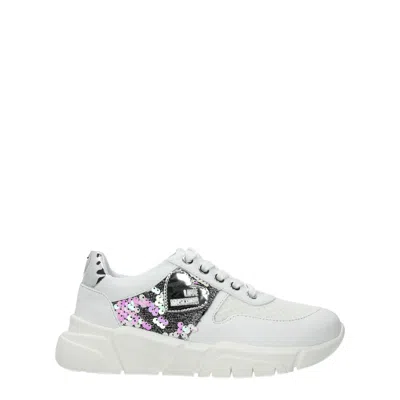 Love Moschino White Fabric Sneakers In Multi