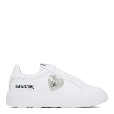 Love Moschino White Leather Sneakers
