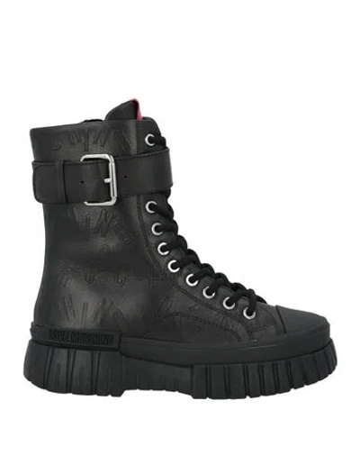 Love Moschino Woman Ankle Boots Black Size 5 Calfskin