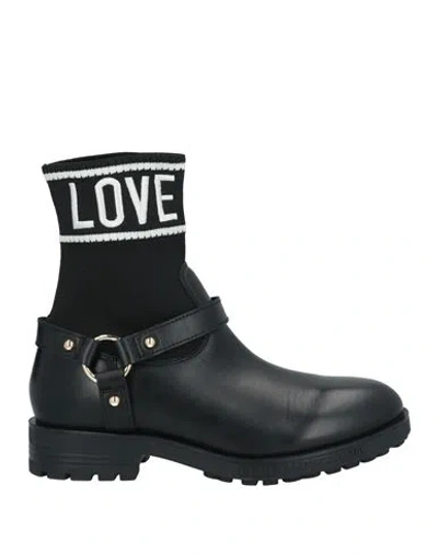Love Moschino Woman Ankle Boots Black Size 7 Calfskin