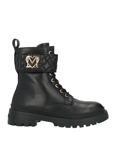 Love Moschino Woman Ankle Boots Black Size 7 Leather
