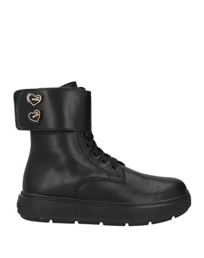 Love Moschino Woman Ankle Boots Black Size 8 Calfskin