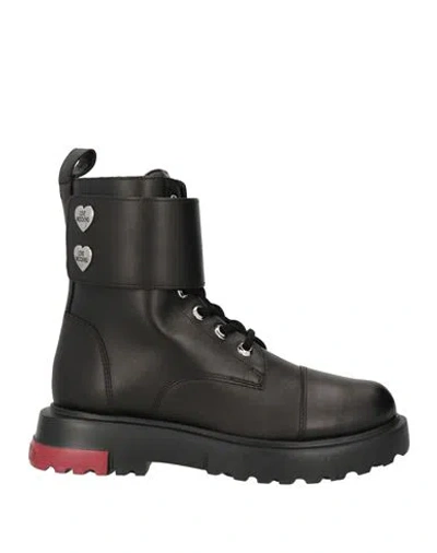 Love Moschino Woman Ankle Boots Black Size 8 Calfskin