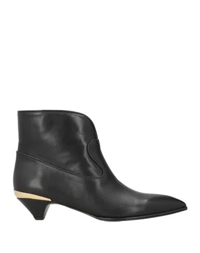 Love Moschino Woman Ankle Boots Black Size 8 Leather