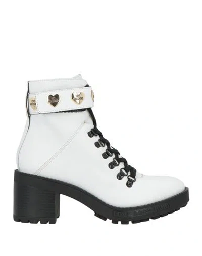 Love Moschino Woman Ankle Boots White Size 8 Calfskin